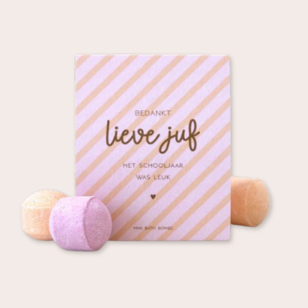 Bedankt lieve juf bath bombs cadeau
