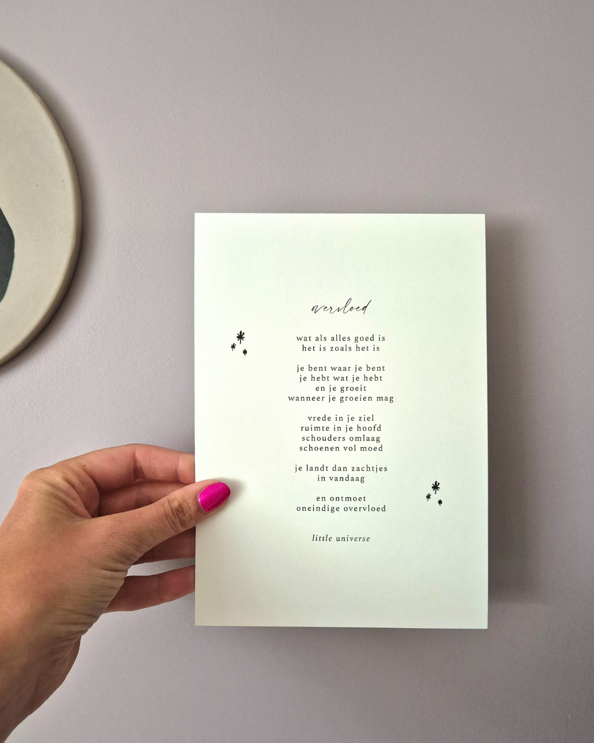 Posters A5 'overvloed'