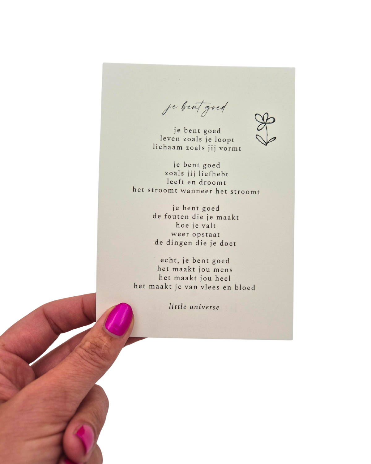 Kaart 'je bent goed'