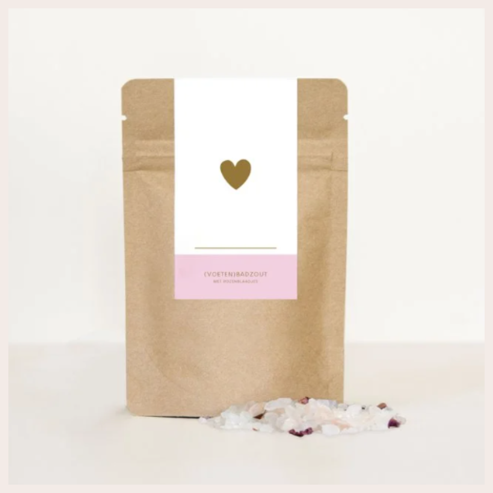 Geschenkverpakking badzout, cadeautje voor haar