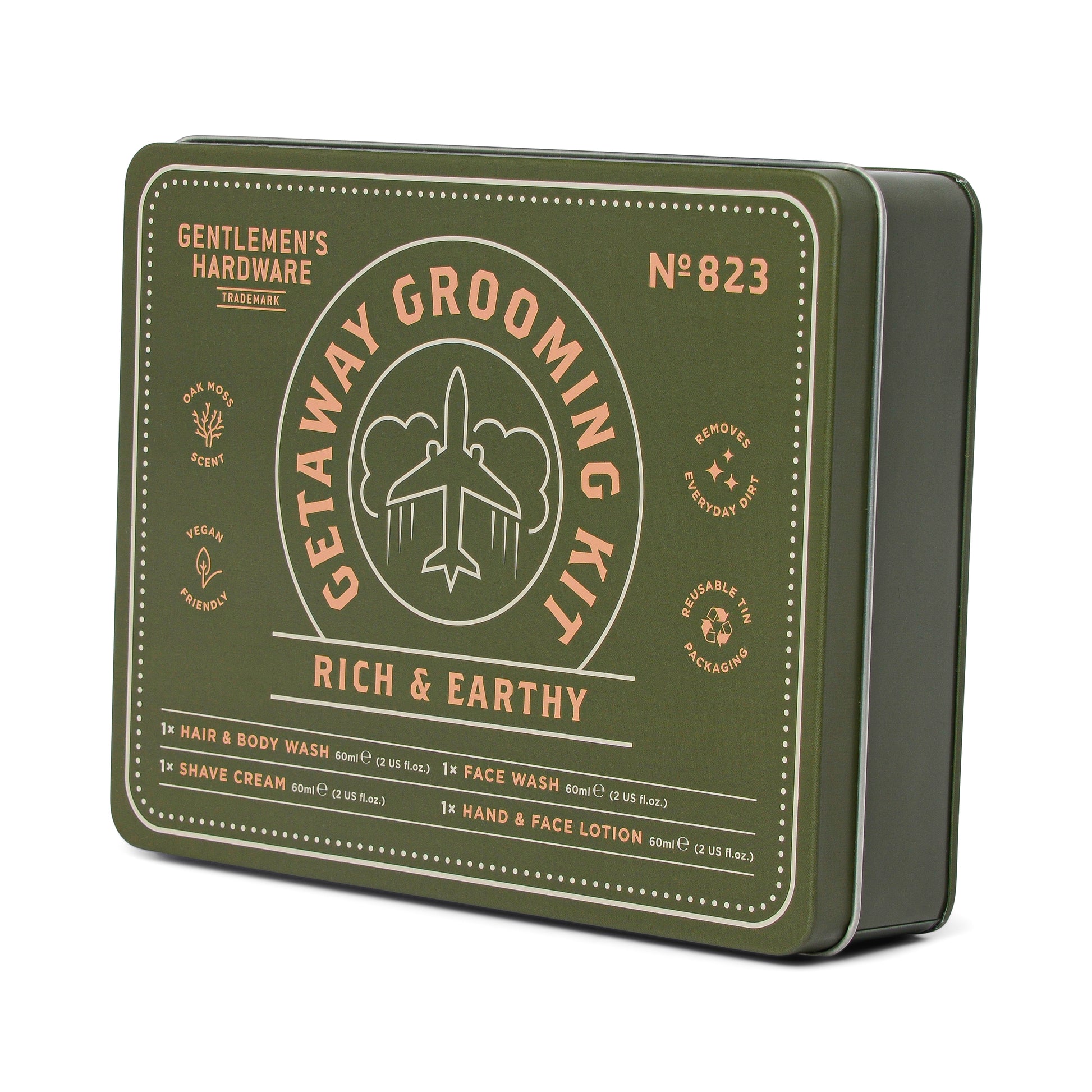 Alles-in-één oplossing voor persoonlijke verzorging onderweg, handig verpakt in herbruikbare tin.