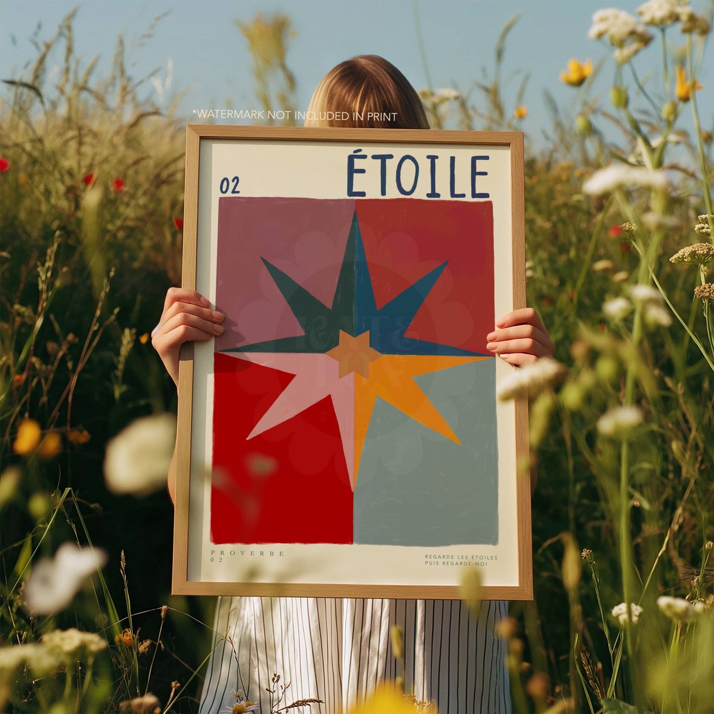 Herfstster – Kleurrijke Handgetekende Kunstprint A5