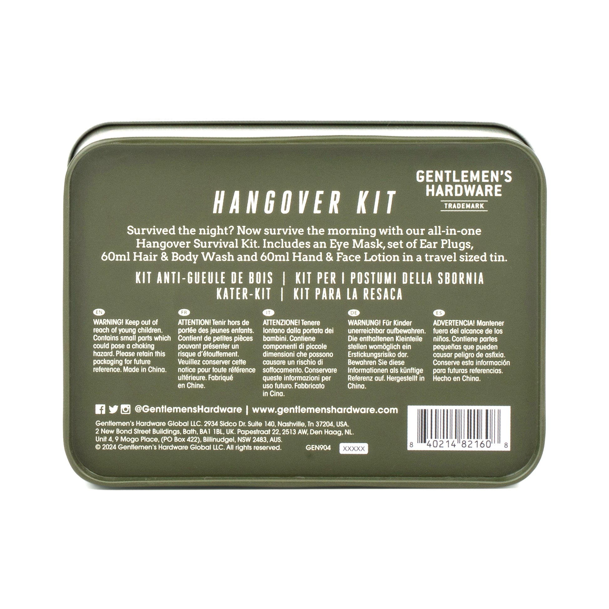 Handige set voor herstel na feesten, perfect als cadeau of voor persoonlijke verzorging onderweg.