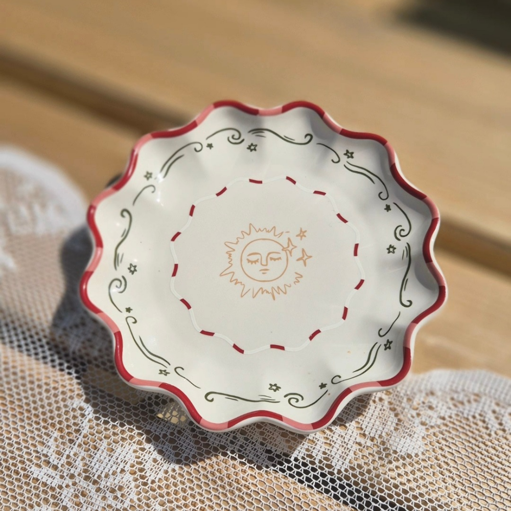 Kleurrijk bordje zon van all the luck in the world. Wit met gekleurde details afbeelding zon