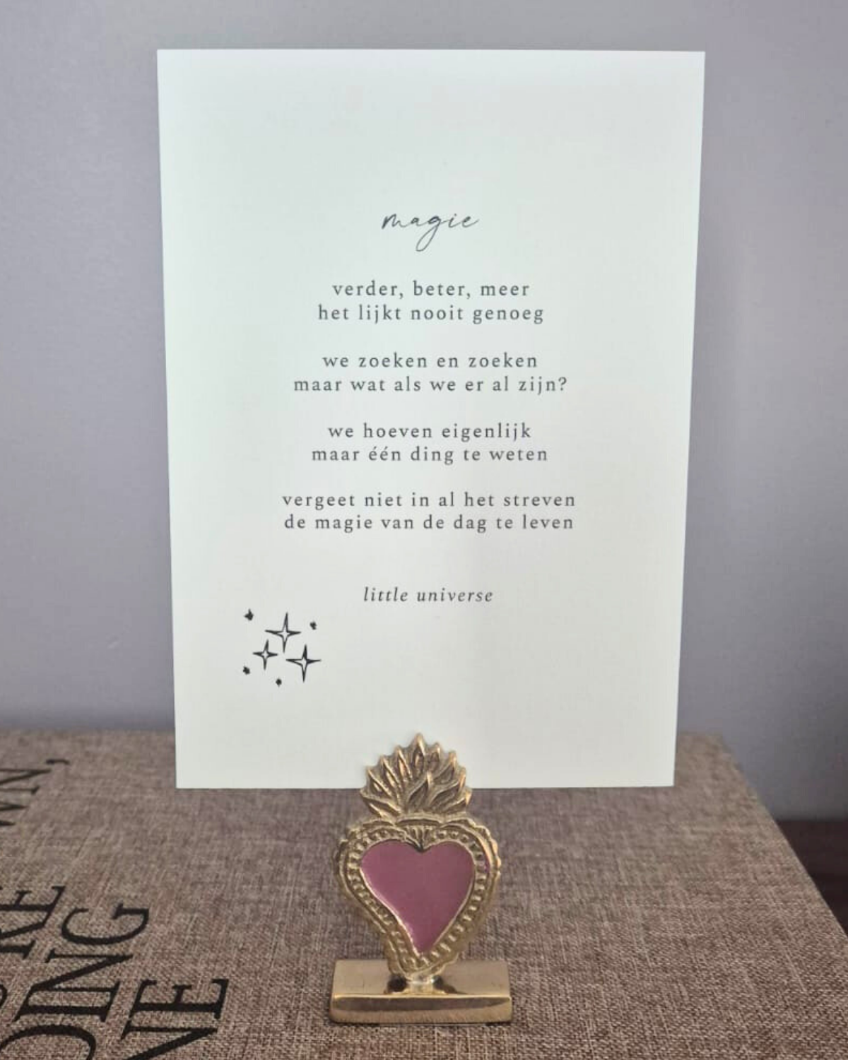 Kaarthouder hart Handgemaakt | All the Luck in the World