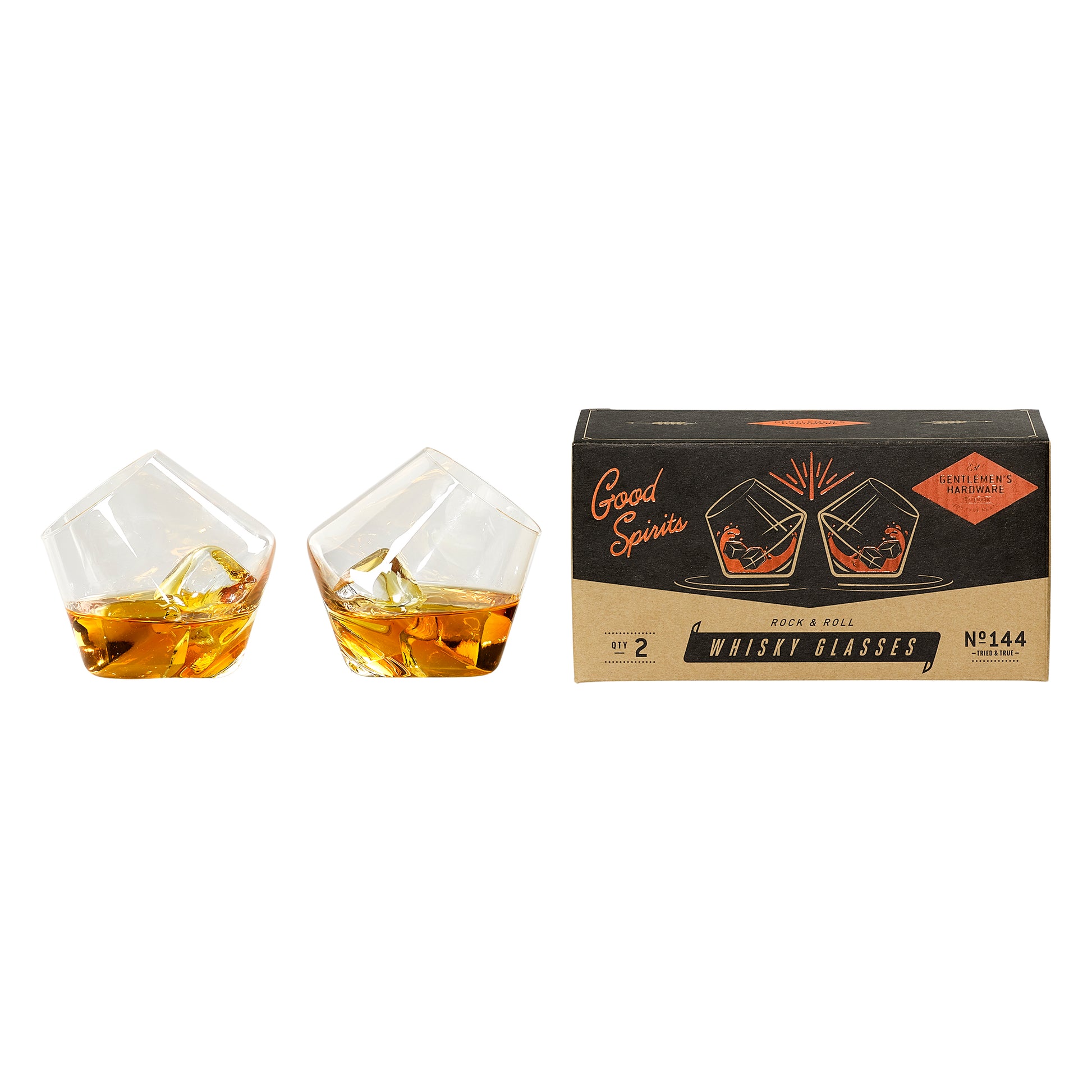 Elegante whiskeyglazen met slim wiebelend ontwerp, ideaal voor bourbon, whiskey of cocktails en als stijlvol cadeau voor mannen.