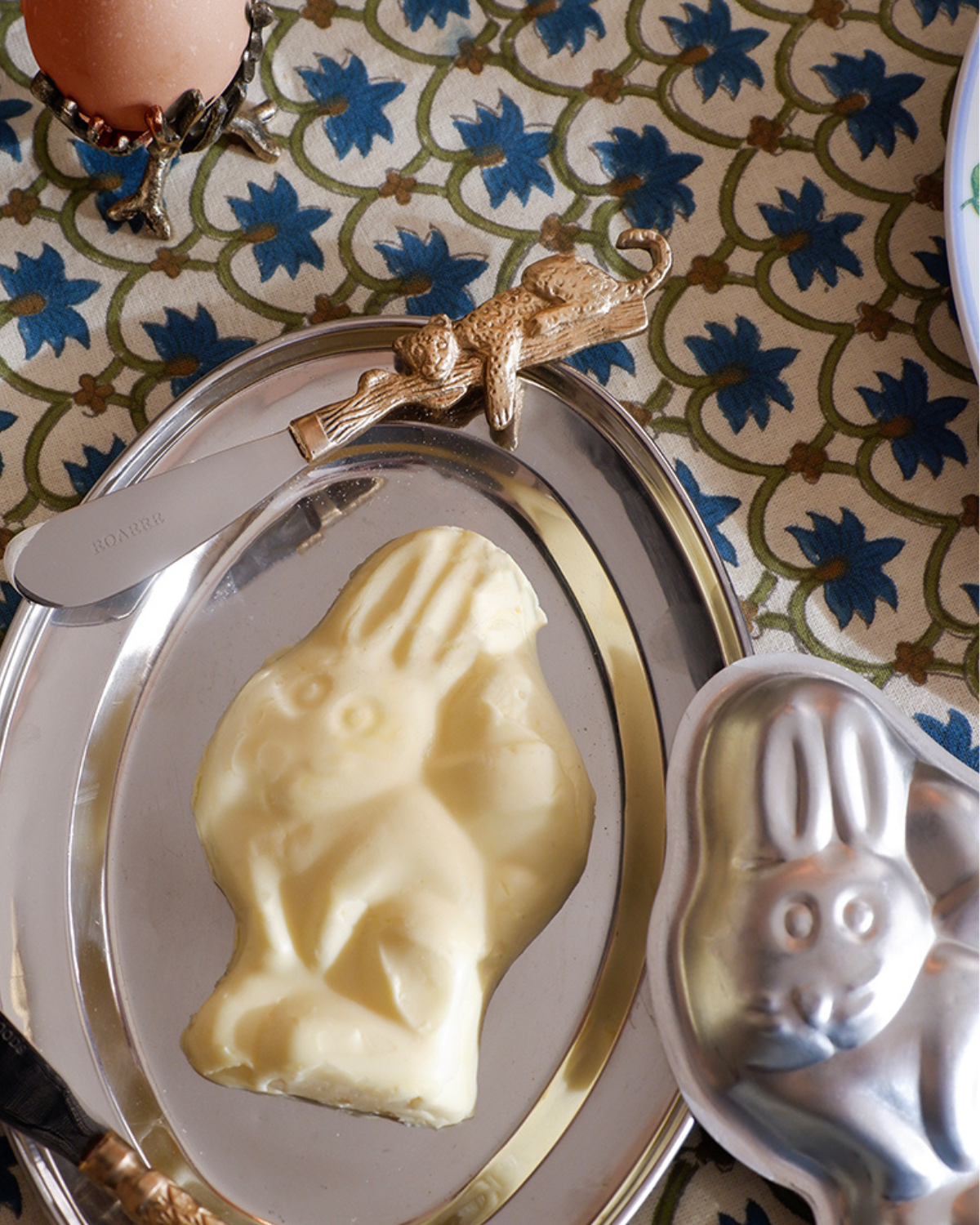 Doing goods botermesje met een luipaard, zilver met goud