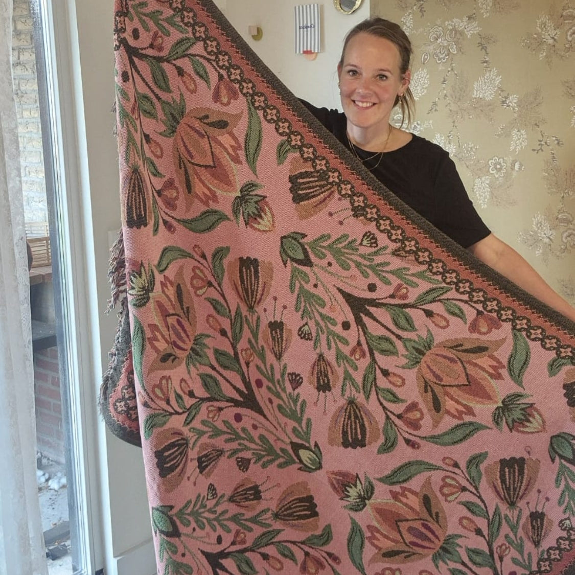 Prachtig plaid van Imbarro met bloemendesign
