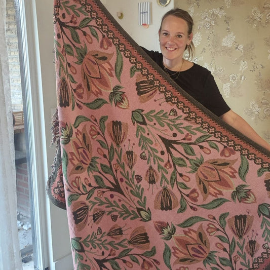 Prachtig plaid van Imbarro met bloemendesign