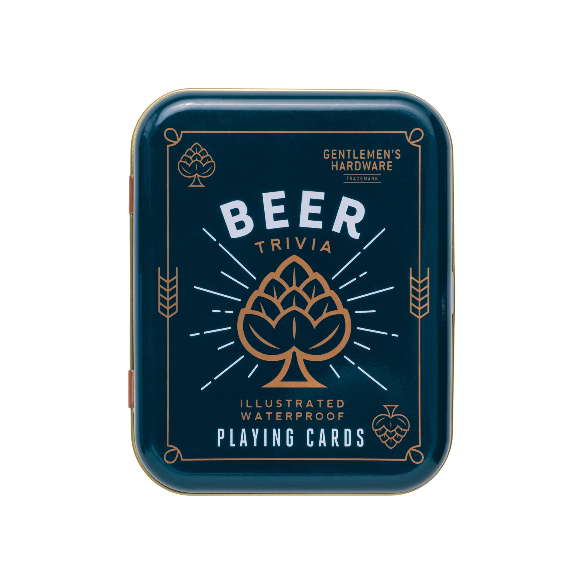 52-delig pokerformaat deck met bierillustraties en feiten, ideaal voor spelletjes, outdoor activiteiten en cadeau voor bierliefhebbers.