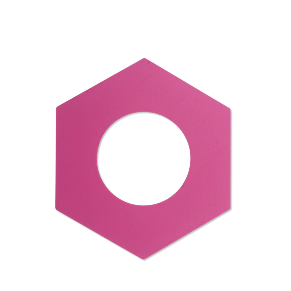 Muuss roze hexagon tussenblad als woonaccessoire voor Joeff galerijwand