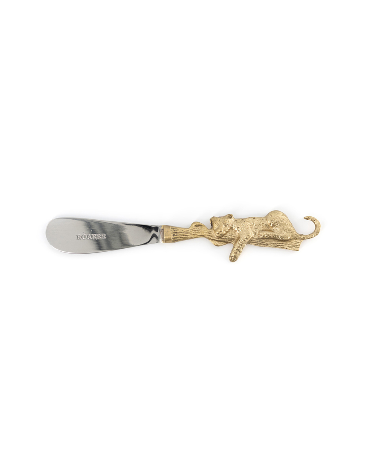 Doing Goods botermesje met een gouden luipaard en zilver mesje