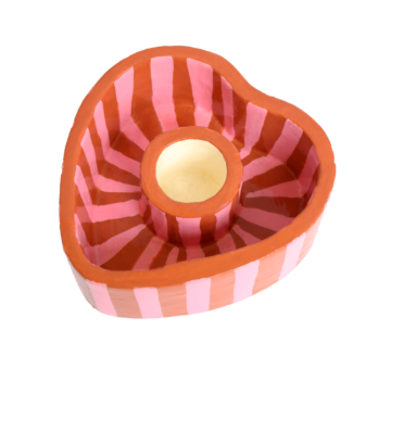 Kandelaar hartje gestreept