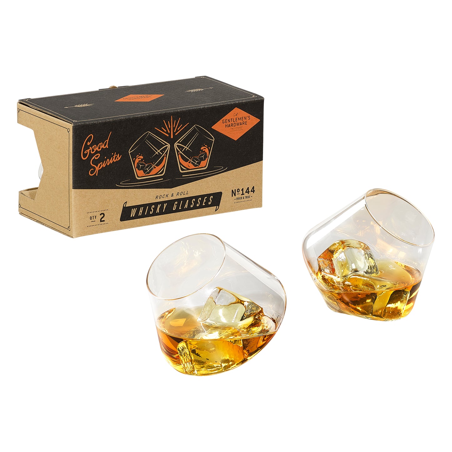 Unieke whiskeyglazen met inhoud van 230 ml, geleverd in stijlvolle box, ideaal voor verjaardag, housewarming of borrelavond.