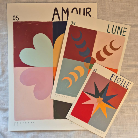 Set van 3 posters, kleurrijke wanddecoratie