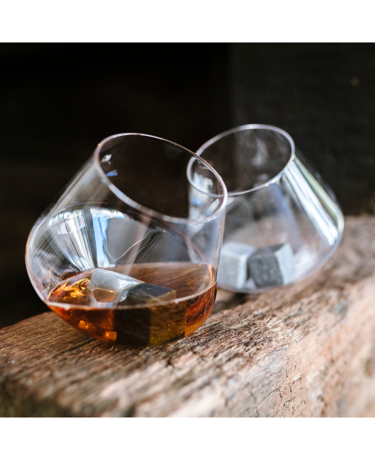 Cadeau voor mannen, set van 2 luxe kantelende whiskeyglazen