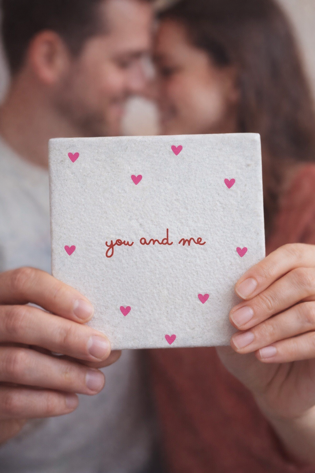 Wanddecoratie tegeltje met tekst you and me