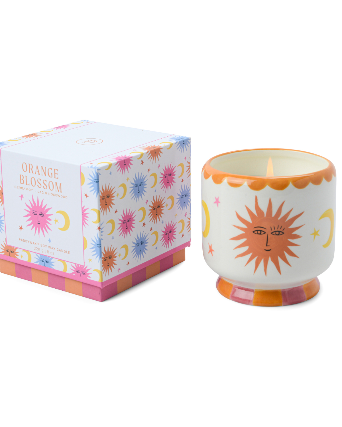 Adopo Sun keramische kaars 226g Orange Blossom handgeschilderd design