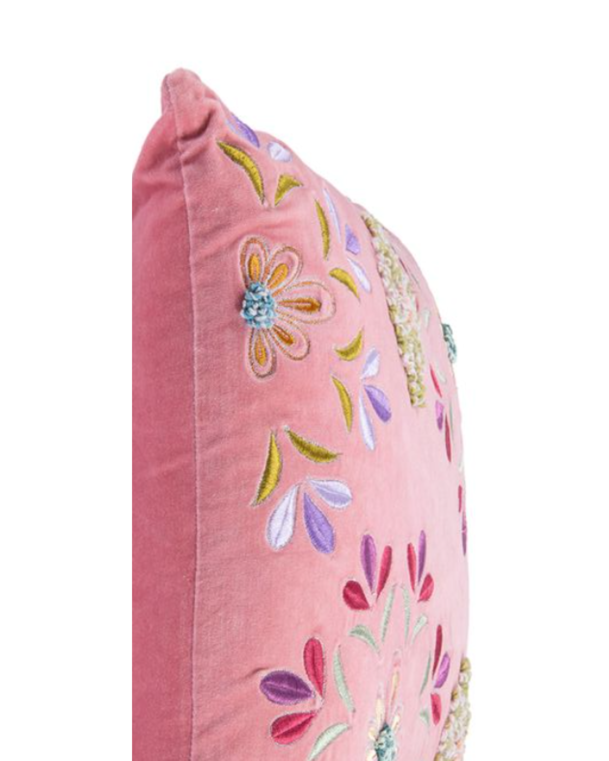 Achterkant van handgemaakt Imbarro Kussen Sofia met afneembare hoes en rits, 50x50 cm, velvet sierkussen onderhoudsvriendelijk