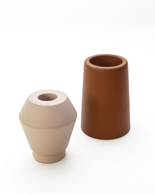 Stapelkandelaar Set 'Branded By' Taupe Lila Marmelade 14cm