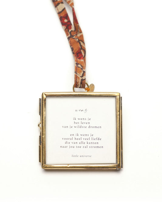 Hanglijstje met kaartje Wens 'Little Universe' 5x5cm