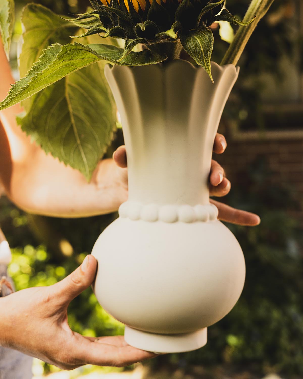 Vaas 'Dolomite' Ivoor 14x14x26cm