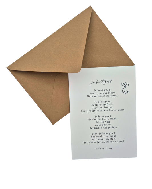 Kaart 'je bent goed'