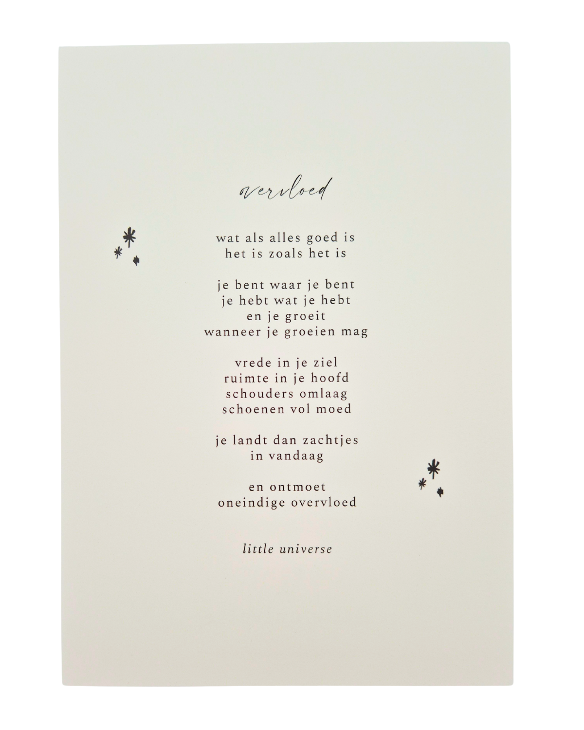 Posters A5 'overvloed'