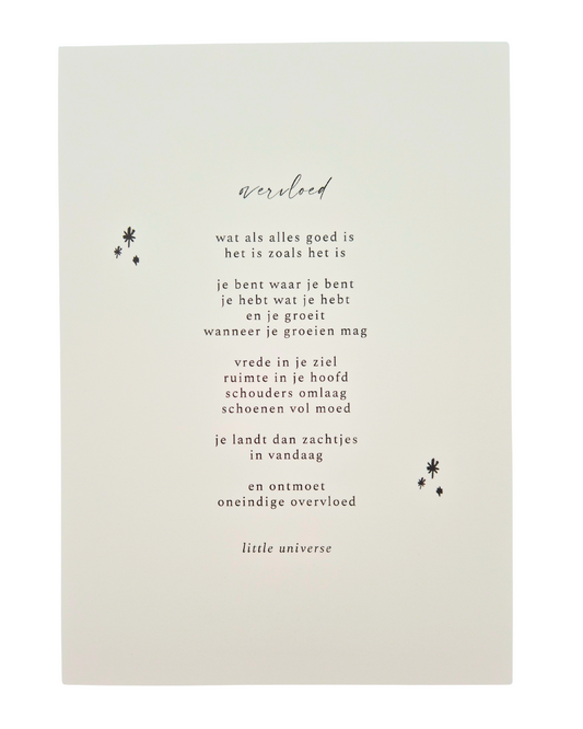 Posters A5 'overvloed'