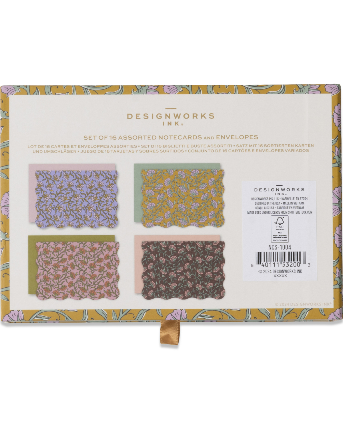 Vier verschillende bloemmotieven uit de Vintage Bloemenkaarten Set